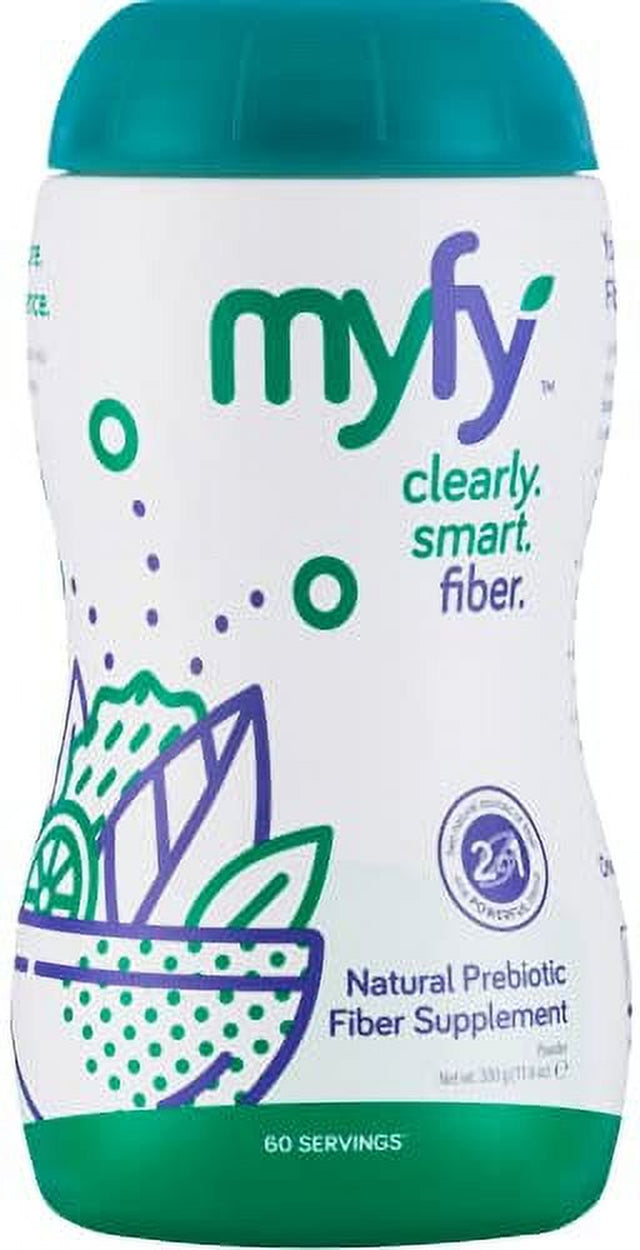 Myfy - Your Natural Smart Prebiotic Fiber Supplement, 60 Servings - Premium Blend, Clearly Soluble - Grit Free, Taste-Free & Sugar-Free, Powder Supplement, 11.6 Ounce