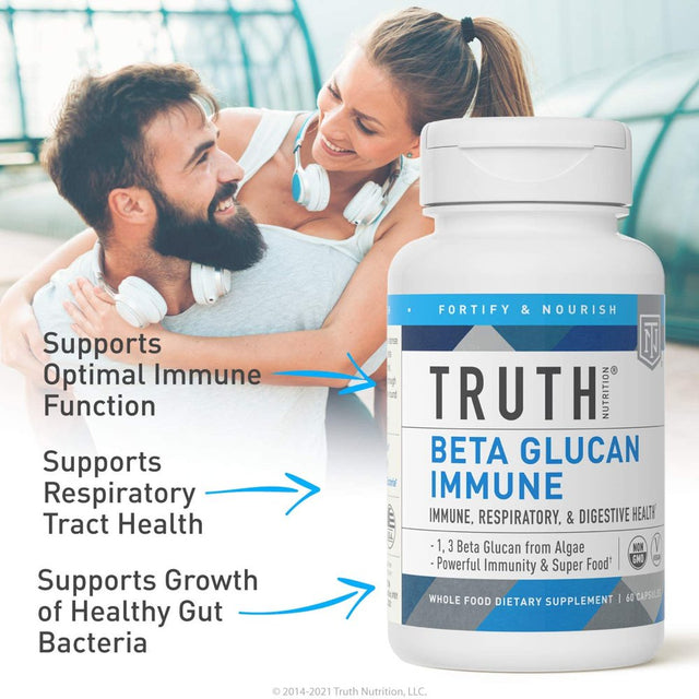 Beta Glucan Immune - Immune Support - Immune Booster, Clinically Studied - Yeast Free, Vegan, Non-Gmo (60 Servings)