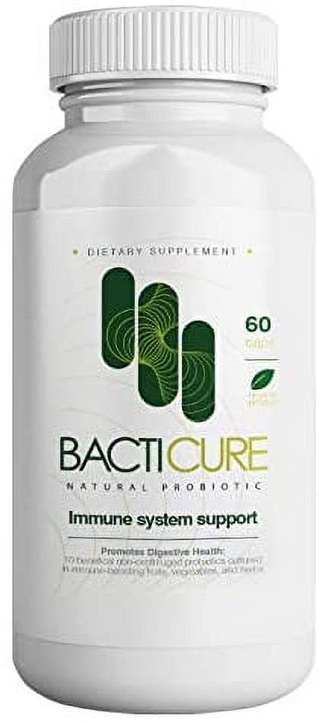 Bacticure, Natural Product, Set of 1 Bottle, Total per Bottle 60 Capsules, Vegetarian Capsules, Immune System Support, Patented Formula, Original Product.