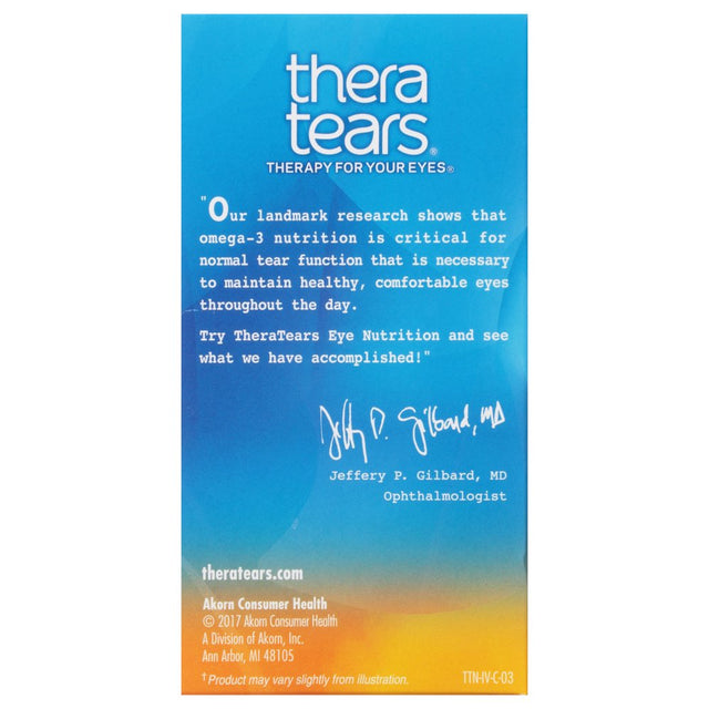 Theratears 1200Mg Omega 3 Supplement for Eye Nutrition, 90 Count