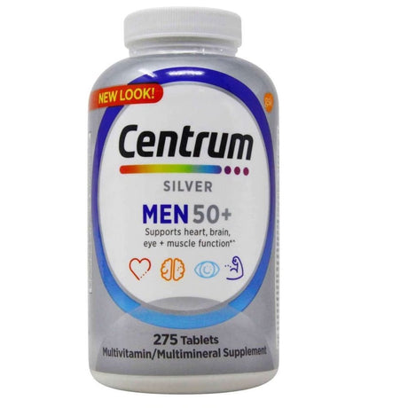 3 Packs Centrum Silver Men 50+ Multivitamin, Multimineral , 275 Tablets Each