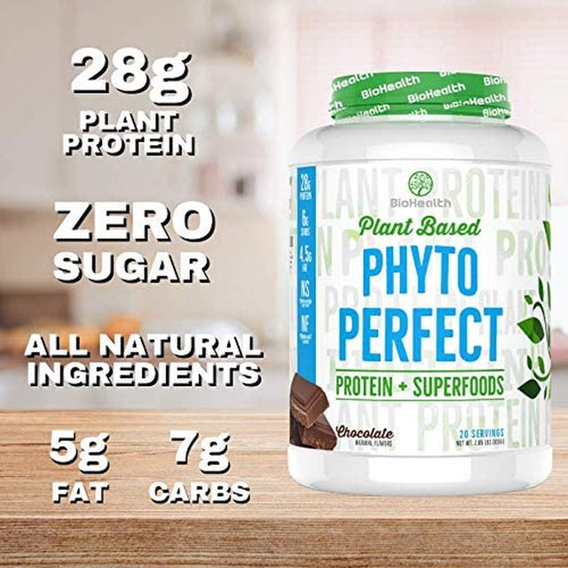 Phyto Perfect Chocolate (2Lb) | Vegan Protein plus Superfoods | Protein plus Organic Veggies and Organic Fruits