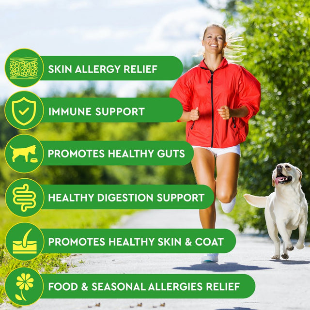 Pawfectchew Allergy Relief for Dogs - Immunity Supplement with Omega 3 Salmon Fish Oil, Colostrum, Digestive Prebiotics & Probiotics - anti Itch & Skin Hot Spots - Made in USA - 150 Chews