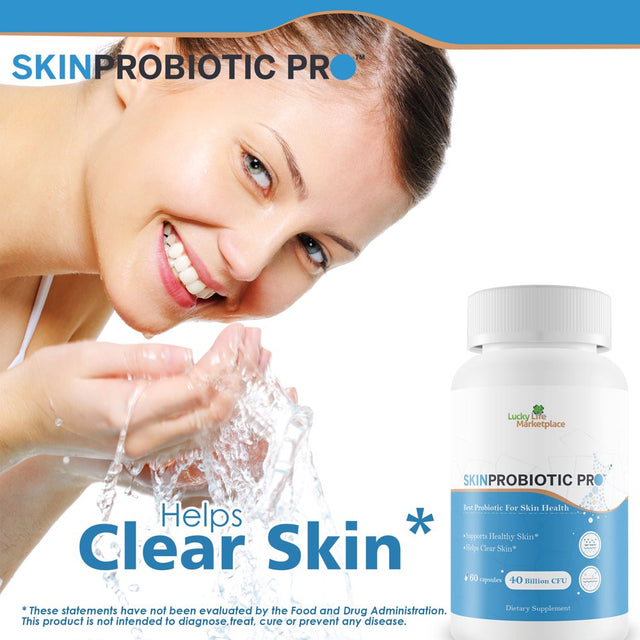 Skin Probiotic Pro - Support Healthy Skin from the inside Out with a Probiotic Skin Health Support - Help Support Decreased Blemishes, Pimples, Redness - Probiotics for Hydrated & Healthy Looking Skin