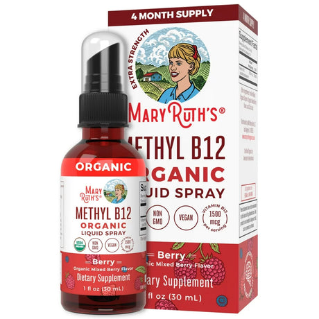 Maryruth'S | USDA Organic Vitamin B12 Liquid Spray | Liquid B12 Vitamin Supplement for Nerve Function, Energy Support | Vegan, Non-Gmo | 1 Fl Oz