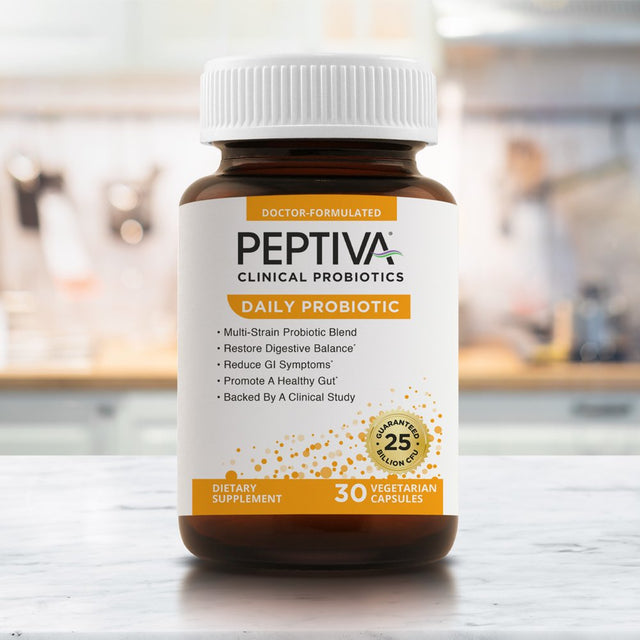 Peptiva Daily Probiotic, 25 Billion CFU, Multi-Strain Probiotics, 30 Count