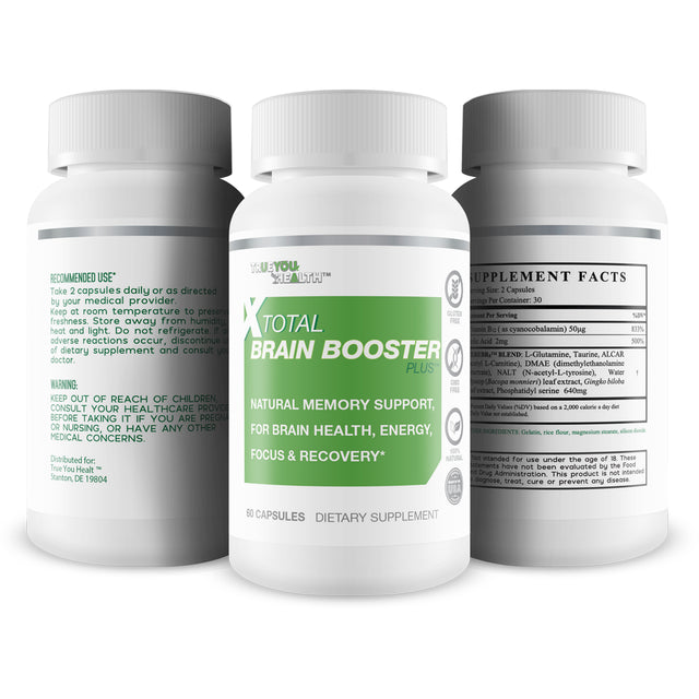 X Total Brain Booster plus - Our Best Total Brain Boost & Memory Supplement for Brain - X Total Brain Booster Supplement for Focus Memory Clarity Energy - Best Brain Supplements for Memory and Focus