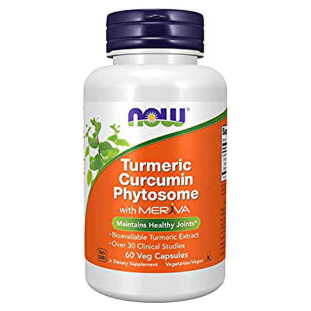 NOW Supplements, Curcumin Phytosome, Bio-Enhanced Turmeric Extract, 60 Veg Capsules