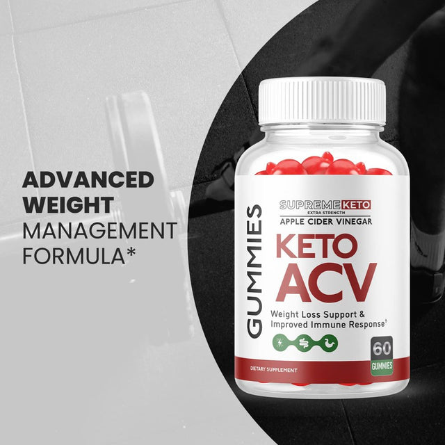 (1 Pack) Supreme Keto ACV Gummies - Energy & Focus Boosting Dietary Supplements for Weight Management & Metabolism - Fat Burn - 60 Gummies