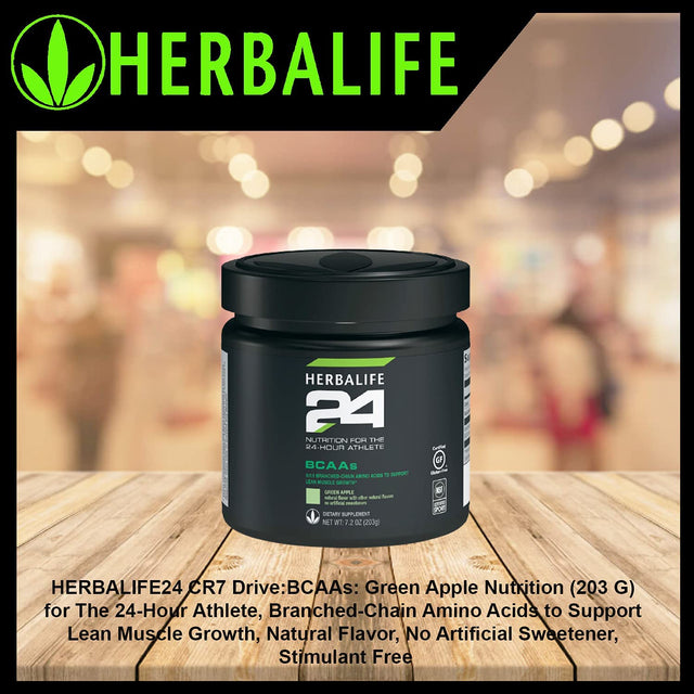 HERBALIFE24 Bcaas: Green Apple Nutrition (203 G) for the 24-Hour Athlete, Branched-Chain Amino Acids to Support Lean Muscle Growth, Natural Flavor, No Artificial Sweetener, Stimulant Free