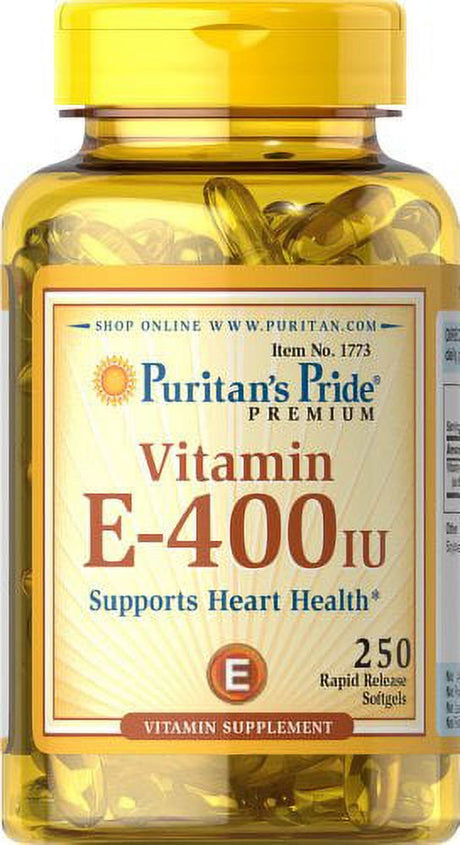 Puritan'S Pride Vitamin E-400 Iu (180 Mg) Supports Immune Health 250 Rapid Release Softgels