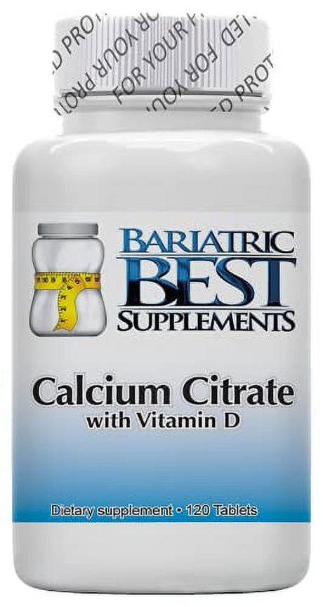 Bariatric Calcium Citrate with Vitamin D3 Specially Formulated for Post-Bariatric Surgery - Easily Dissolvable for Fast & Effective Absorption - Made in the USA - 600Mg, 120 Tablets per Bottle