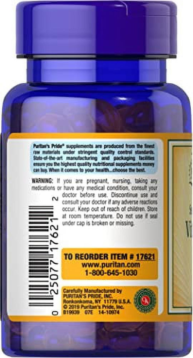 Puritan'S Pride Sunvite Super High Potency Vitamin D3 2000IU 100 Softgels