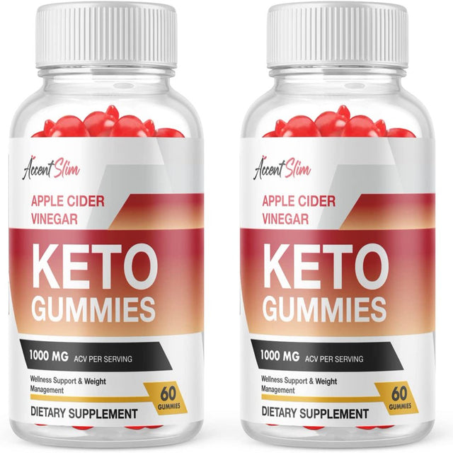 (2 Pack) Accent Slim Keto ACV Gummies - Supplement for Weight Loss - Energy & Focus Boosting Dietary Supplements for Weight Management & Metabolism - Fat Burn - 120 Gummies