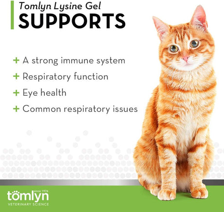 Tomlyn Immune Support Daily L-Lysine Supplement, Maple-Flavored Lysine Gel for Cats and Kittens, 3.5Oz