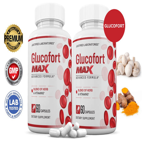 (2 Pack) Glucofort Max Advanced Formula 1295MG 120 Capsules