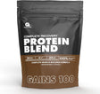 Gains 100 Pre-Digested Protein Recovery Formula, Whey Protein, Chocolate Malt, Balanced Macronutrient Formula with 100% RDA Vitamins & Minerals from Whole Foods 4.96 Lbs