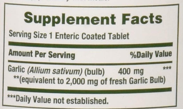 Nature'S Bounty Garlic 2000Mg, Tablets 120 Ea