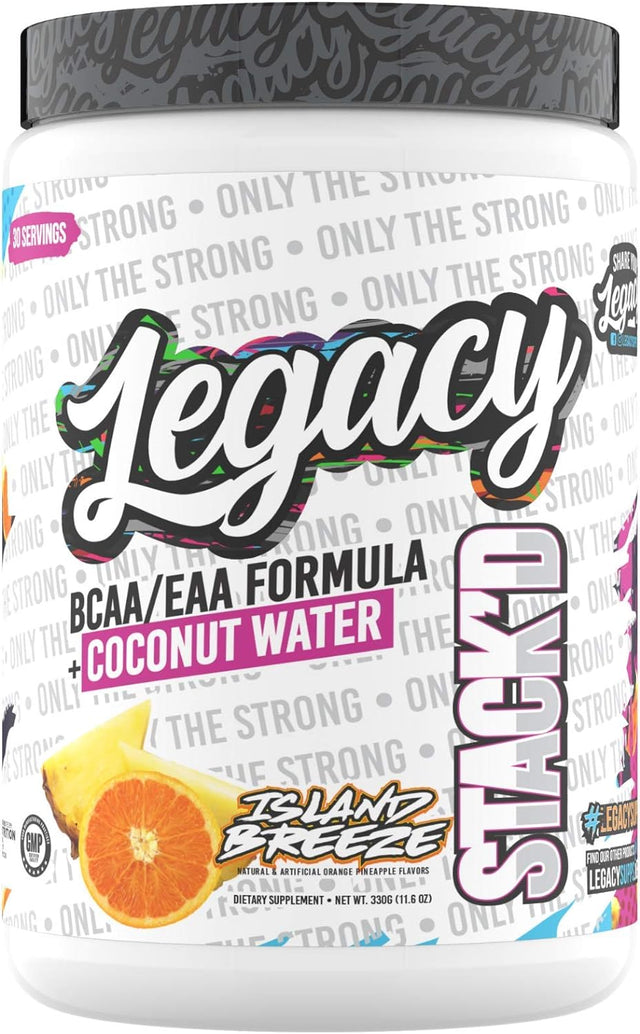 Legacy STACK'D Bcaas/Eaas + Coconut Water (Strawberry Vibe, 30 Servings)