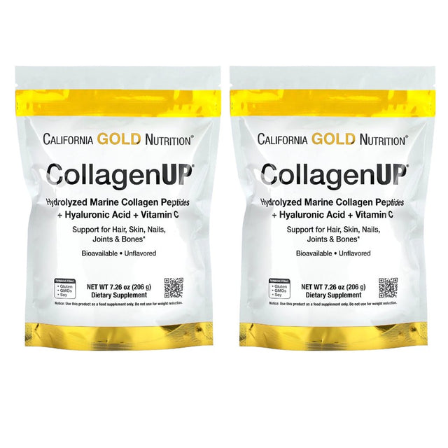 Collagen Peptides Powder with Hyaluronic Acid, Support for Healthy Hair, Skin, Nails, Joints and Bones, Non-Gmo, Gluten and Dairy Free, Unflavored, 7.26 Oz, Fish Sourced, Pack of 2