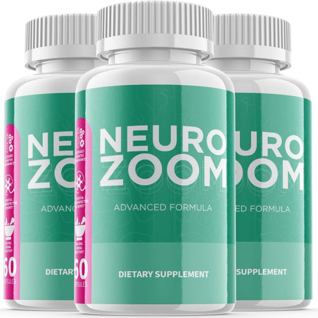 (3 Pack) Neuro Zoom - Brain Boost Supplement - Dietary Supplement for Focus, Memory, Clarity, Cognitive - Advanced Nootropic Support Formula for Maximum Strength - 180 Capsules