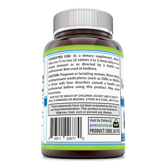 Pure Naturals L-Tryptophan Dietary Supplement - 1000 Mg, 120 Tablets- Natural Sleep Aid - Promotes Relaxation, Circulation & Immune Support