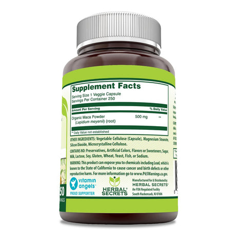 Herbal Secrets Maca 500 Mg 250 Capsules