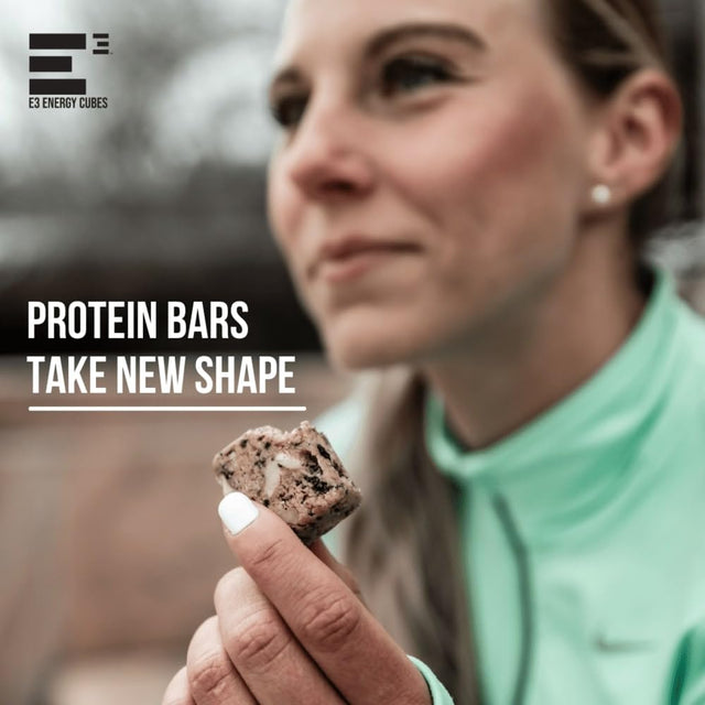 E3 Energy Cubes Almond Cherry Protein Bars, Gluten Free, Dairy Free, Soy Free, All Natural, Non-Gmo, Macro Smart, Pre-Biotic Fiber (Box of 12)