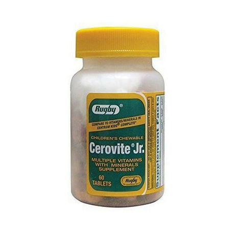 Rugby Cerovite Jr. Multiple Vitamin with Mineral Supplement Tablets, 60 Count