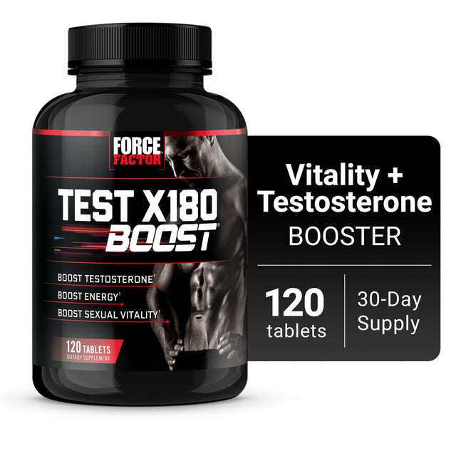 Force Factor Test X180 Boost, Pre-Workout Testosterone Booster, 120 Tablets