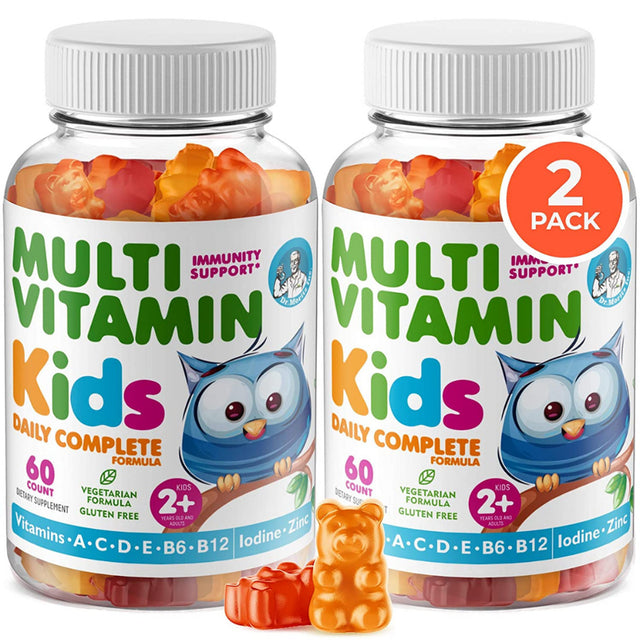 Dr. Moritz Kids Multivitamin Gummies 14 Essential Vitamins Daily Supplement for Ages 2+ Vitamin A, C, D, E Vegetarian B6 & B12, Zinc, Biotin, All Natural Chewable (120 Count)