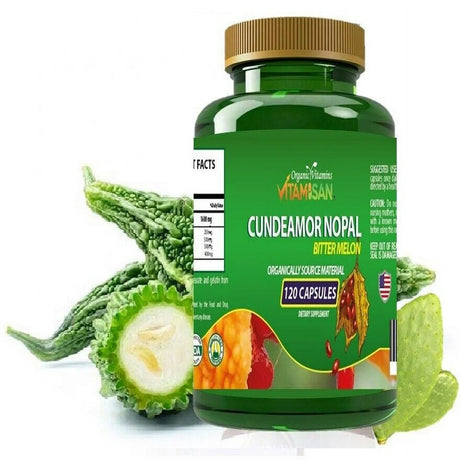 Oraganic Vitamisan Cundemor Nopal Bitter Melon Balance Support 1600 Mg -120 Capsules