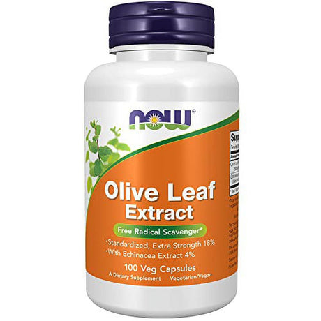 NOW Supplements, Olive Leaf Extract with Echinacea Extract 4%, Extra Strength, Free Radical Scavenger*, 100 Veg Capsules