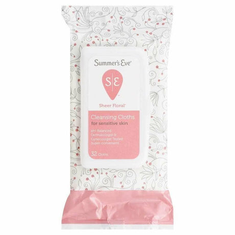 Summer'S Eve Cleansing Cloths for Sensitive Skin, Sheer Floral 32 Ea Pack of 6