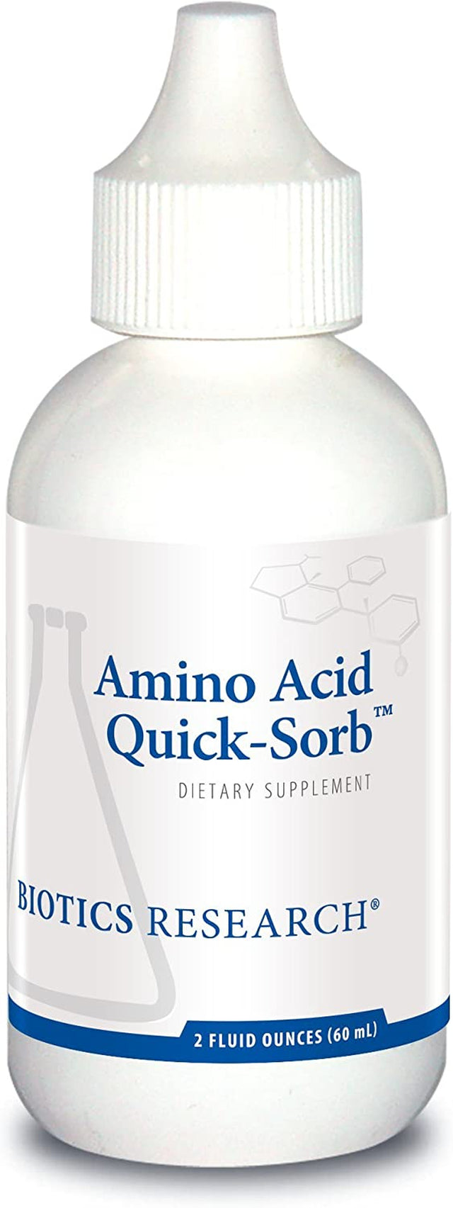 BIOTICS Research Amino Acid Quick Sorb Liquid Formula, Highly Absorbed, Glycine, L Alanine, L Arginine Hcl, L Lysine Hcl, L Proline, L Histidine Hcl, L Serine, L Threonine, L Valine 2 Fluid Ounces