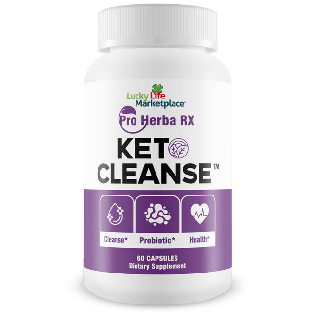 Pro Herba RX KETO CLEANSE - Herbal Formula W/ Probiotics - Keto Cleanse & Detox Naturally - Numerous Health Benefits - Help Cleanse Body of Toxins & Impurities - Support Energy, Digestion & Gut Health