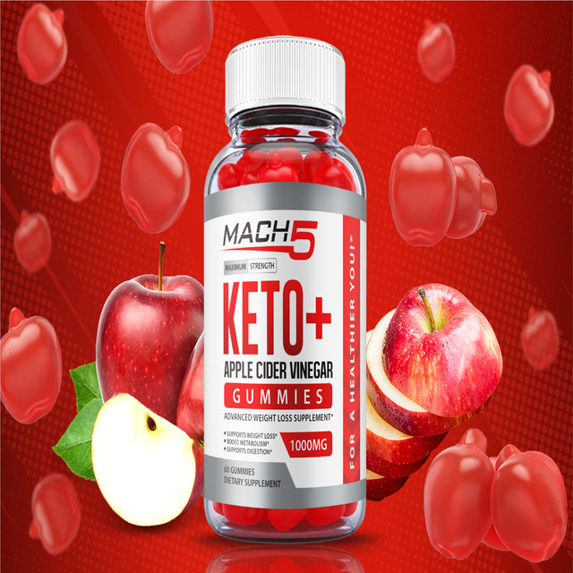 Mach5 ACV Keto Gummies Apple Cider Vinegar Vegan 60 Gummies