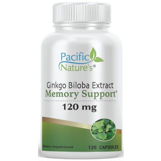 Ginkgo Biloba Extract 120 Mg Memory Support by Pacific Nature’S for Mental Alertness and Healthy Brain Function* 120Ct