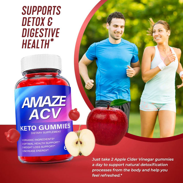 (3 Pack) Amaze Keto ACV Gummies - Supplement for Weight Loss - Energy & Focus Boosting Dietary Supplements for Weight Management & Metabolism - Fat Burn - 180 Gummies