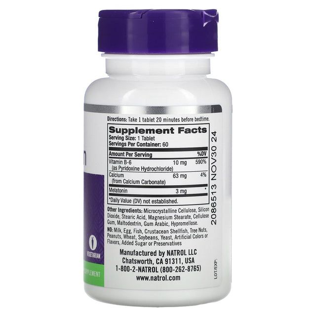 Natrol, Melatonin, 3 Mg, 60 Tablets