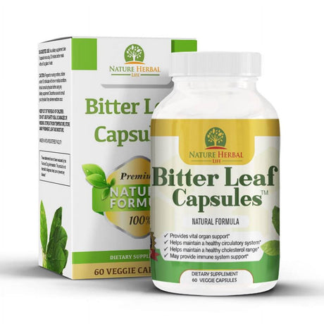 Bitter Leaf Capsule Antioxidant. Immune Booster. Vitamin C. Blood Sugar & Heart Health Support Supplement.