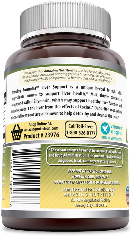 Amazing Formulas Liver Support 120 Capsules (Non-Gmo)