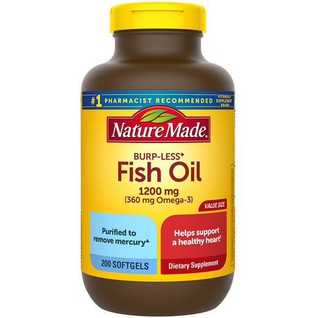 Nature Made Fish Oil 1200Mg + Vitamin D 1000 IU Liquid Softgels - 90Ct