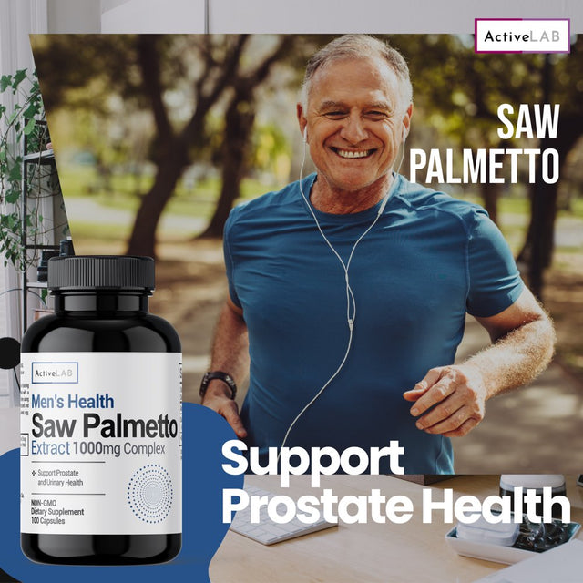 Saw Palmetto Extract | 1000Mg | 100 Capsules | Prostate Supplement for Men | Gluten Free | from Saw Palmetto Berries | by Activelab