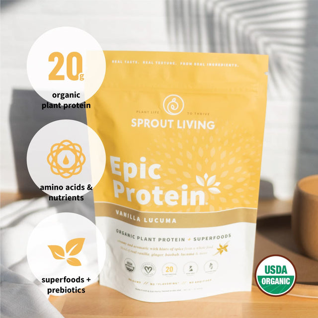 Sprout Living Protein Essentials Vanilla Lucuma & Pumpkin (Epic Protein Vanilla Lucuma and Simple Protein Pumpkin) | Complete, Organic, Plant-Based Protein Powders …