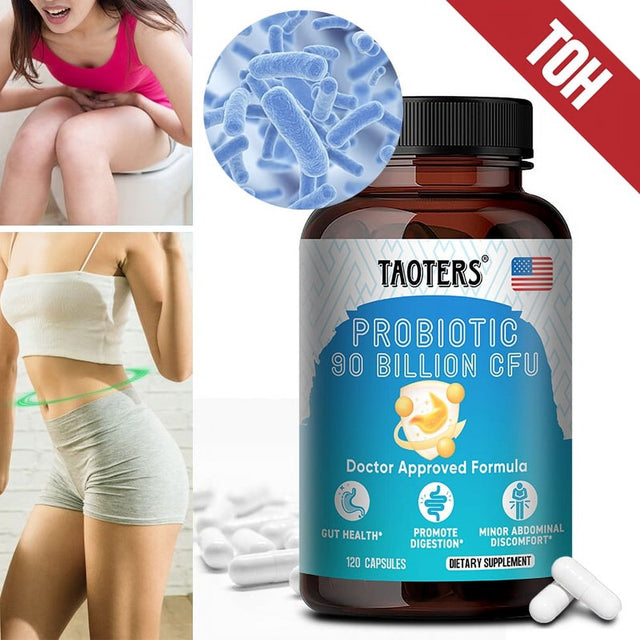 TAOTERS Daily Probiotic Supplement Capsules for Women and Men - Aids Digestion, Immunity, Gut Health