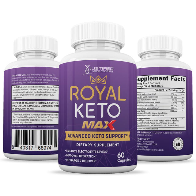 (3 Pack) Royal Keto ACV MAX Pills 1675Mg Dietary Supplement 180 Capsules