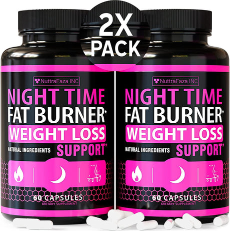 (2 Pack) Night Time Weight Loss Pills for Women Belly Fat Burner for Women - Diet Pills That Work Fast for Women - Made in USA