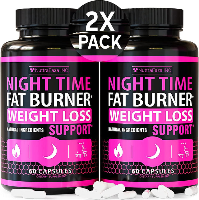 (2 Pack) Night Time Weight Loss Pills for Women Belly Fat Burner for Women - Diet Pills That Work Fast for Women - Made in USA