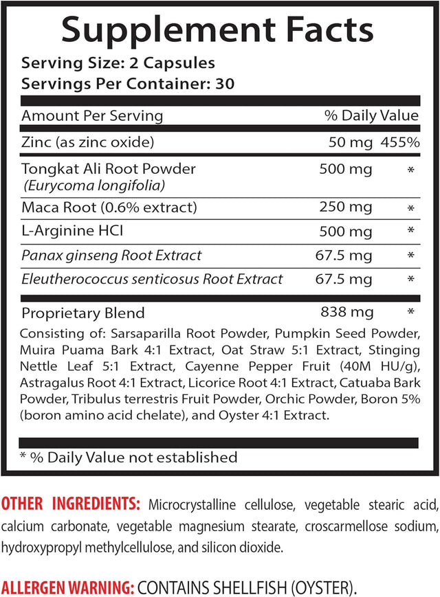 Male Enchantment Pills Increase Size - King Size for Sex - Tongkat Ali - Tongkat Ali, Maca, Tribulus Terrestris, L-Arginine, Ginseng, Sarsaparilla, Pumpkin Powder, Muira Puama, 1 Bottle 60 Capsules